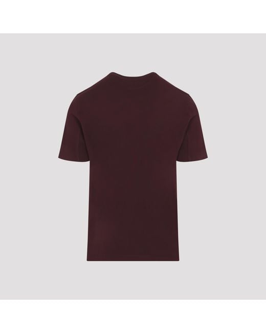 Brunello Cucinelli Purple Borgogna Cotton T-Shirt for men