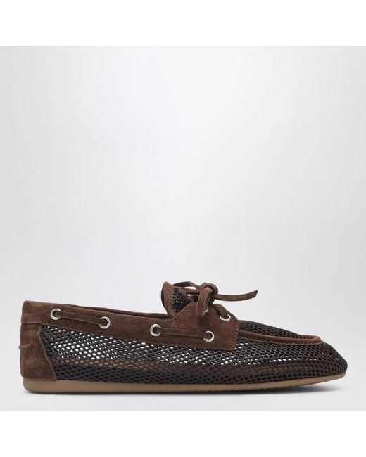 Miu Miu Brown Perforated Cocoacolored Loafers