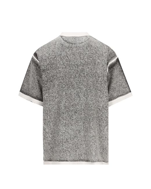 Balenciaga Gray Logo Print T Shirt for men