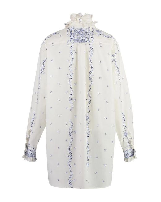 Philosophy Di Lorenzo Serafini White Cotton Poplin Shirtdress