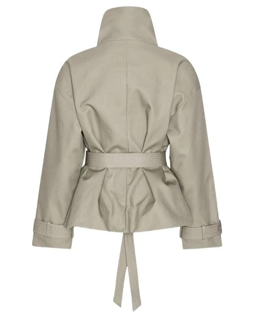 ROTATE BIRGER CHRISTENSEN Natural Short Trench Coat