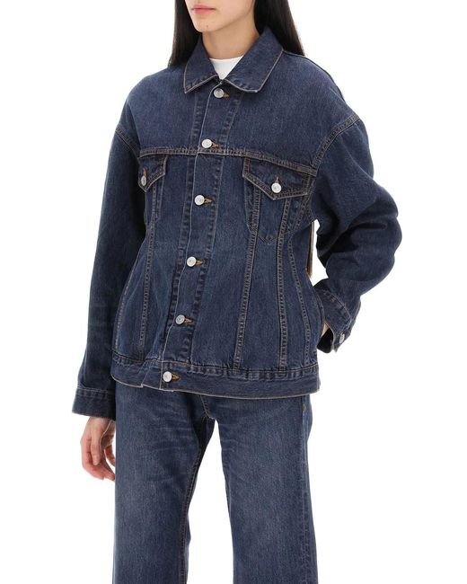 Balenciaga Blue Dark Denim Hourglass Jacket