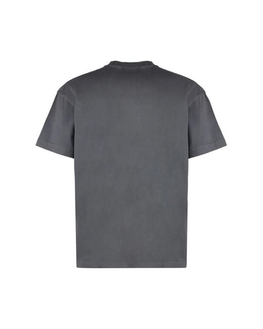 Palm Angels Black Cotton Crew-Neck T-Shirt for men