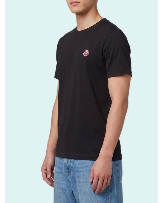 Moncler Black Logo Patch Crewneck T-Shirt for men
