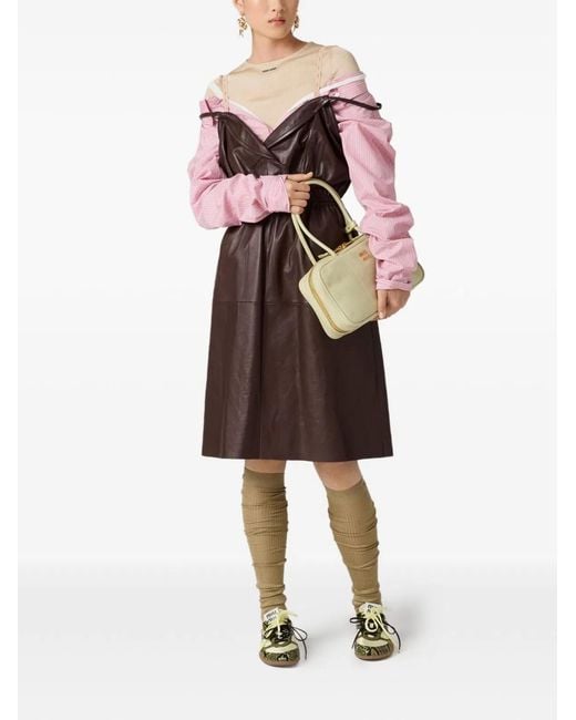 Miu Miu Pink Cotton Trochus Niloticus Dress