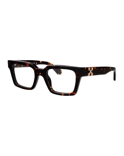 Off-White c/o Virgil Abloh Black Shiny Dark Havana Acetate Glasses