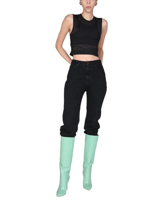 McQ Alexander McQueen Black Solid Crew Neck Top