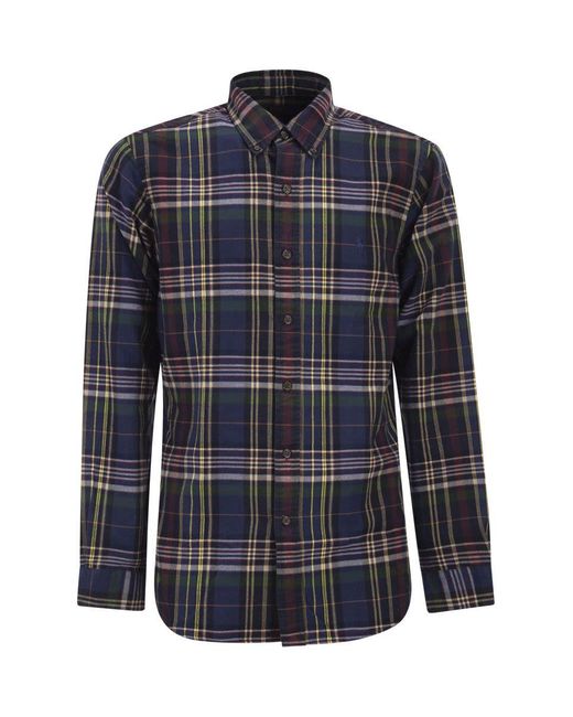 Polo Ralph Lauren Custom-Fit Checked Oxford Shirt in Blue for Men | Lyst UK
