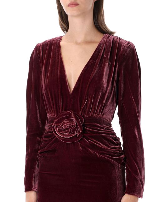 ROTATE BIRGER CHRISTENSEN Red Rotate Silk Velvet Mini Dress