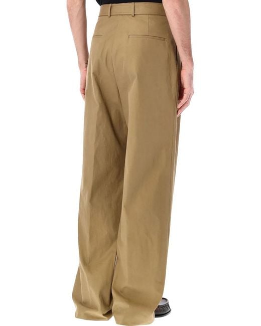 Dries Van Noten Natural Wide Leg Pants With Belt for men