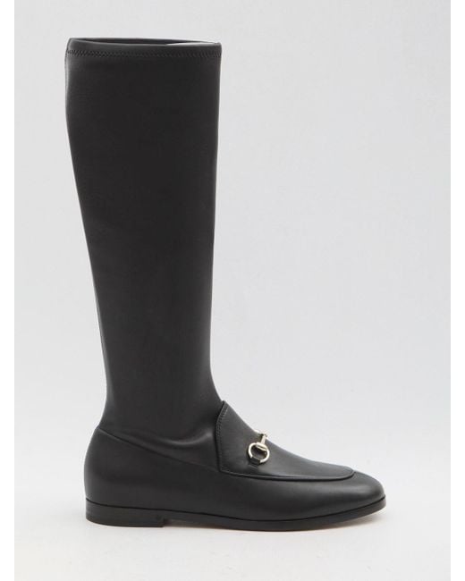 Gucci Black Jordaan Leather Boots