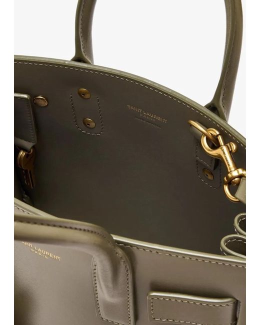 Saint Laurent Green Borsa A Mano 'Sac De Jour' Nano