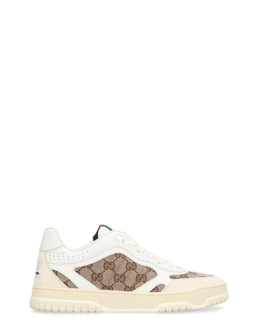 Gucci White Re-Web Low-Top Sneakers