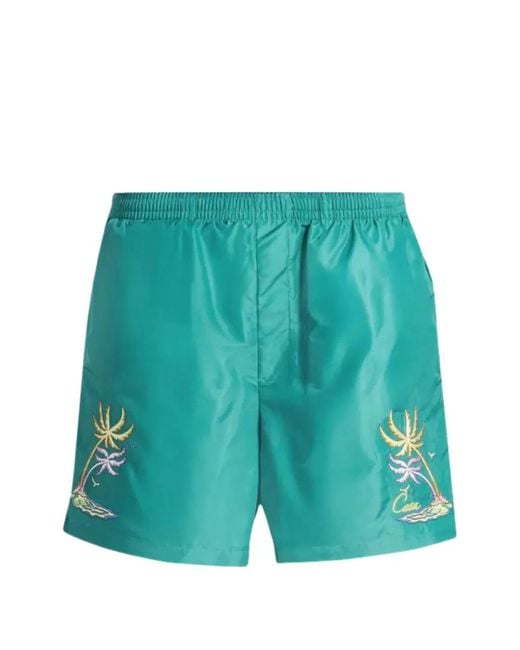 Casablanca Green Logo-Print Swim Shorts for men
