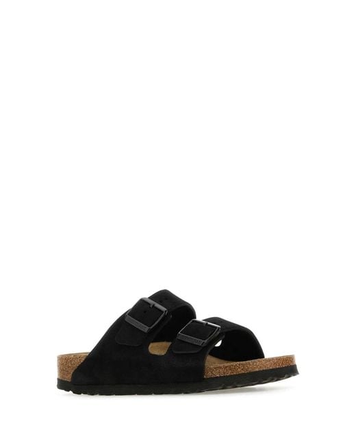 Birkenstock Black Arizona, Suede Leather