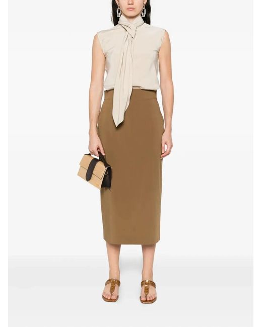 Alberta Ferretti Natural Elastan Skirt