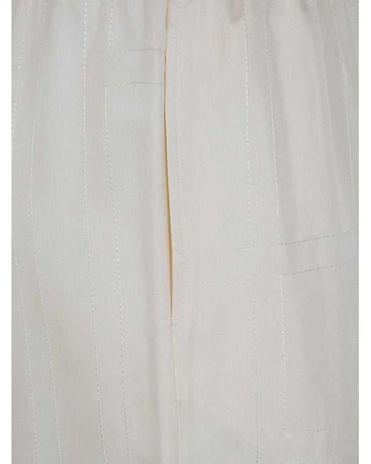 Totême White "Monogram Silk" Pijama Bottoms Trousers