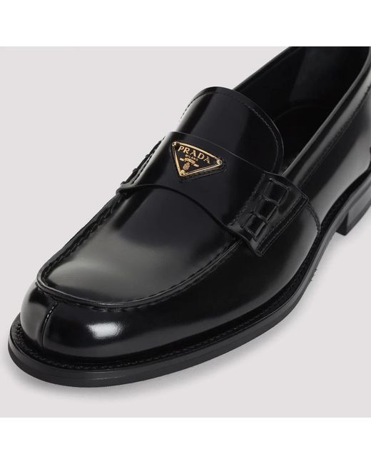 Prada Black Leather Loafers for men