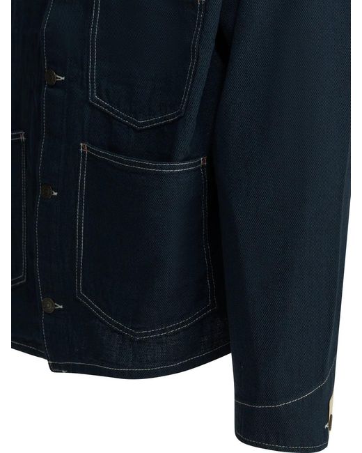 Beams Plus Blue Engineer Cotton Denim Jacket for men