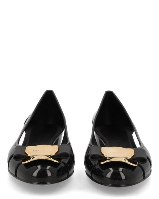Ferragamo Black Pvc Flat
