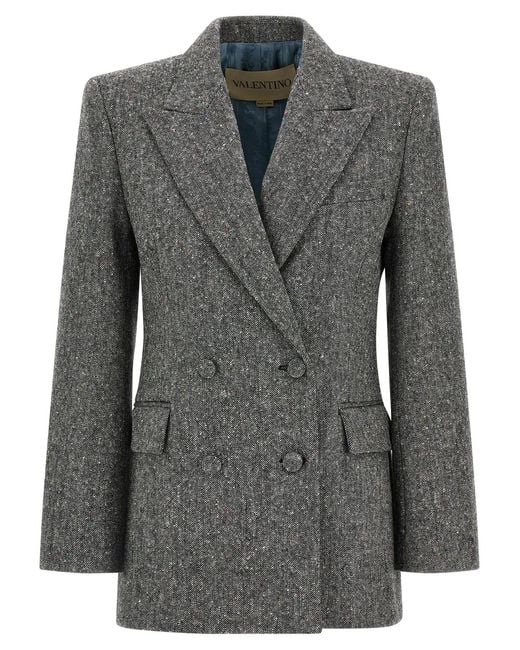 Valentino Garavani Black Double-Breasted Blazer