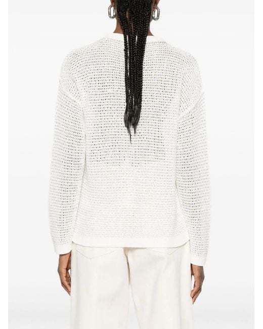Fabiana Filippi Natural Cotton Crewneck Sweater