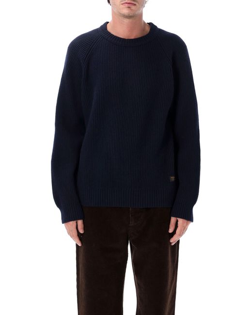 Filson Blue Wool Ribbed Sweater for men