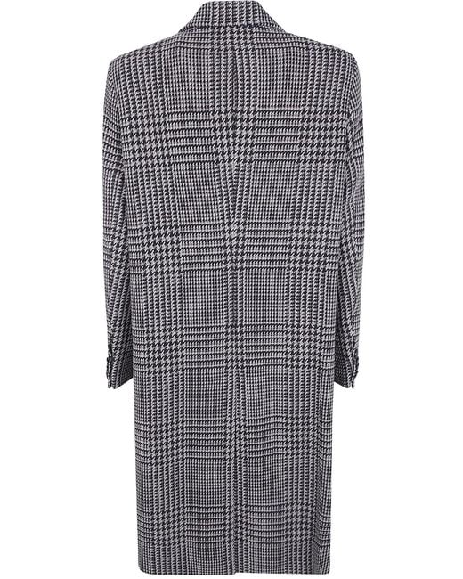 Emporio Armani Gray Double Breasted Long Coat for men