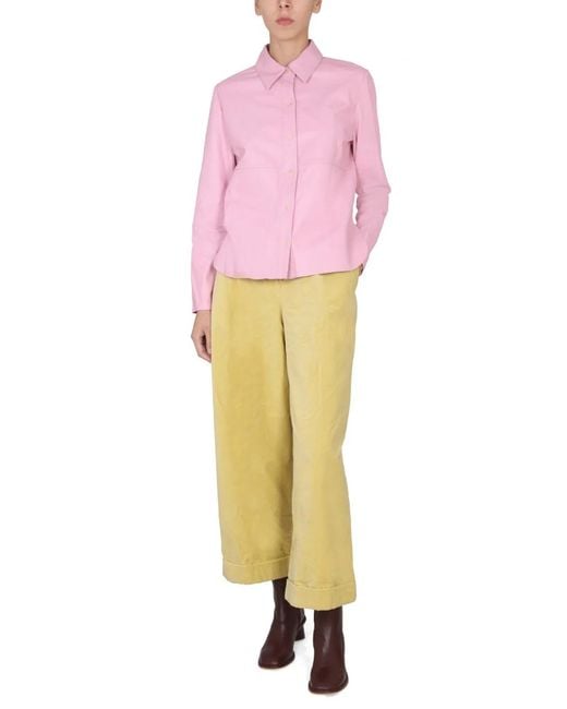 Alysi Pink Leather Jacket
