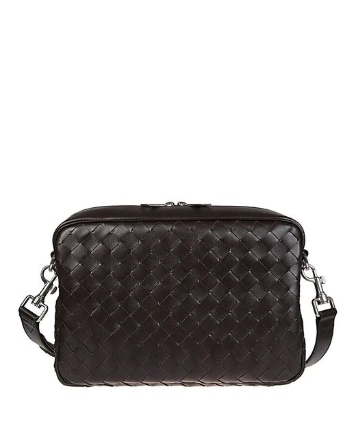 Bottega Veneta Black Intracciated Room Bag for men