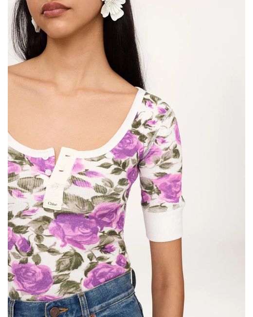 Chloé Pink Floral T-Shirt