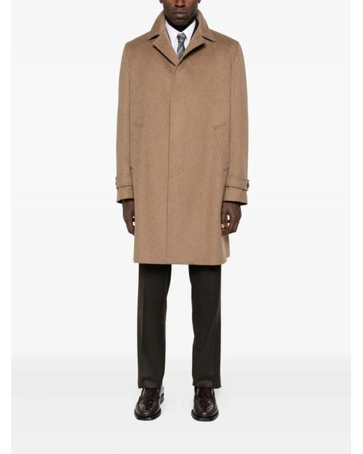 Lardini Brown Wool Coat for men