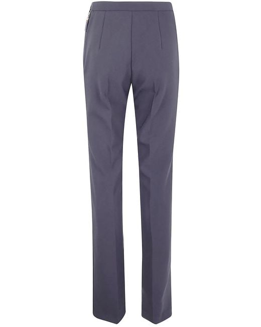 Elisabetta Franchi Blue Trousers With Logo Buttons