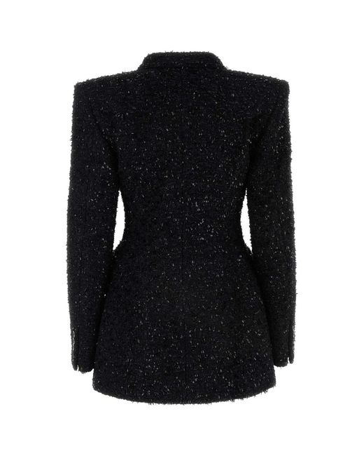Balenciaga Black Chic Tweed Button-Up Jacket
