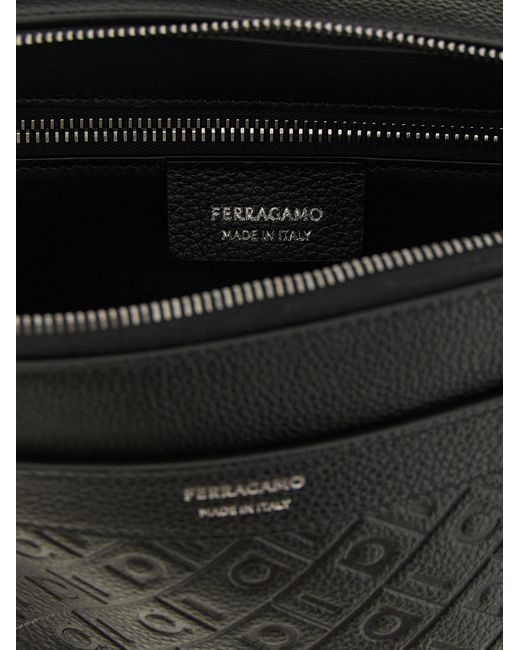 Ferragamo Black Monogram' Crossbody Bag for men