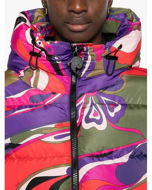 Emilio Pucci Pink Orchidee Print Down Jacket