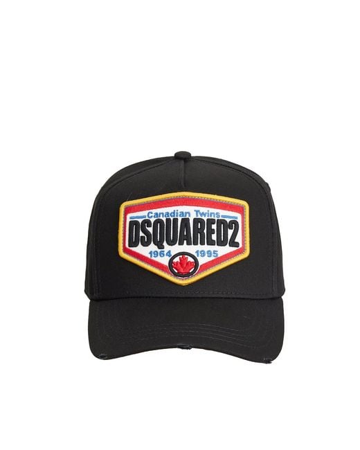 DSquared² Black Baseball Patch Cap for men