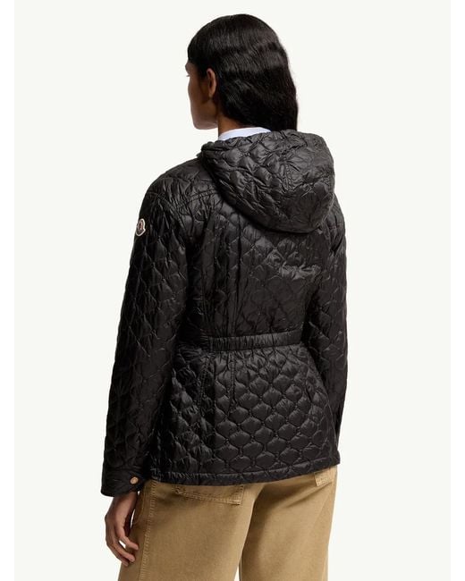 Moncler Black Arum Hooded Mid-Length Down Jacket