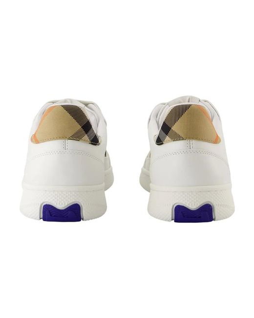 Burberry White Leather Terrace Sneakers
