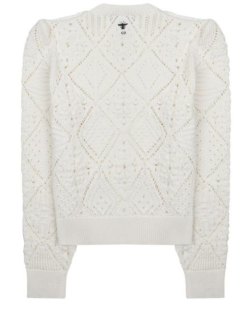 Dior White Dior Maglia Traforata