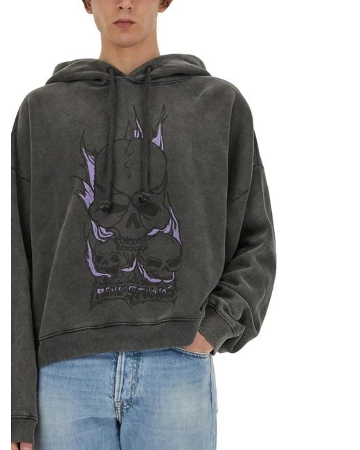 Acne Black Skull Print Sweatshirt