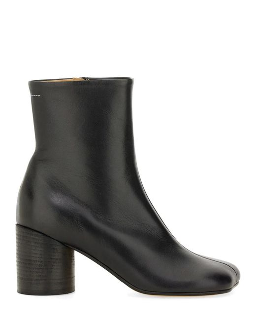 MM6 by Maison Margiela Black Leather Ankle Boots
