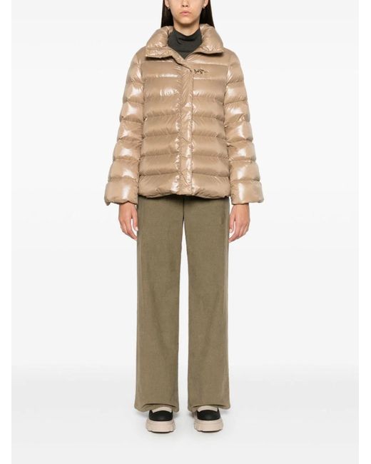 Fay Natural Glossy Quilted Down Jacket