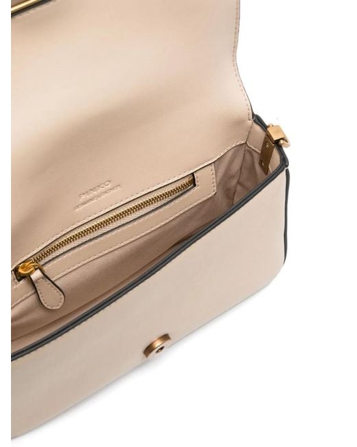 Pinko Natural Leather Shoulder Strap Bag