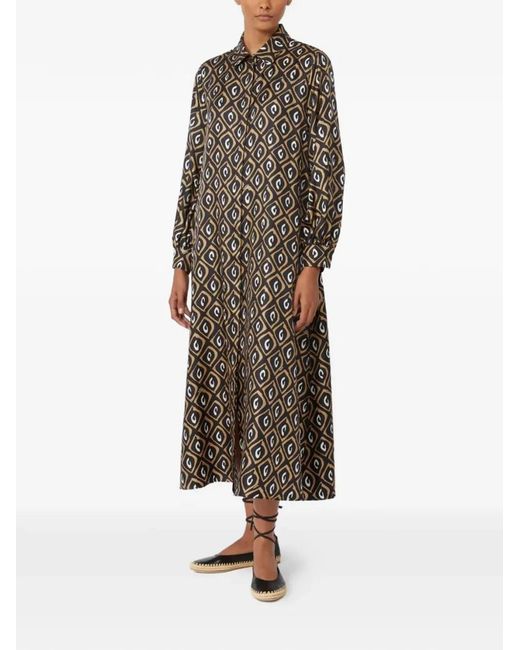Max Mara Black Geometric Pattern Dress