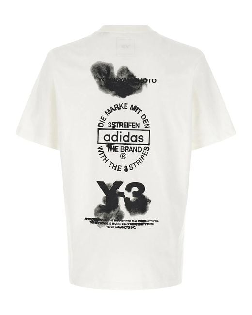 Y-3 White Graphic' T-Shirt for men