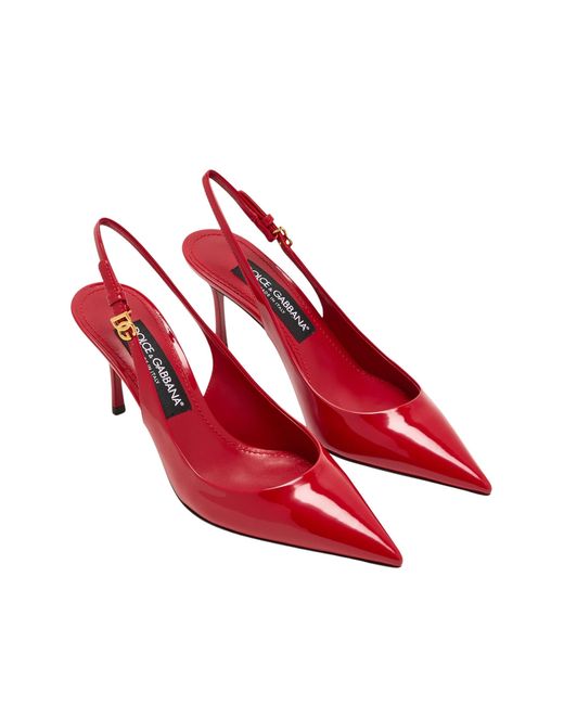 Dolce & Gabbana Pink Dolce & Gabbana Patent Leather Slingback Pumps