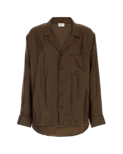 Saint Laurent Brown Chemise Pyjama Col R for men