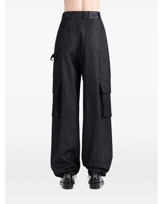 Balenciaga Gray Barrel Leg Wool Cargo Pants