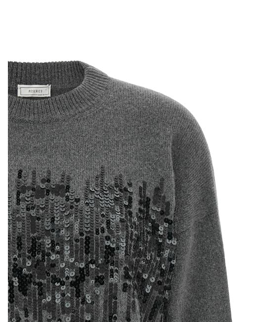 Peserico Gray Sequin Sweater